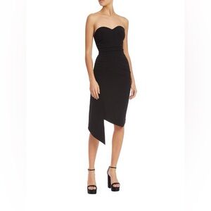 Badgley Mischka Strapless Cocktail Dress with Side Drape Sz 4 NEW $200